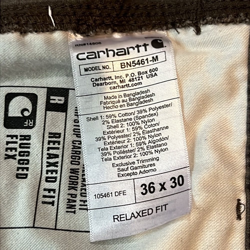 Carhartt Dark Gray Cargo Pants for Men size 36 x 30 relaxed fit - Picture 4 of 12